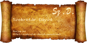 Szekretár Dávid névjegykártya